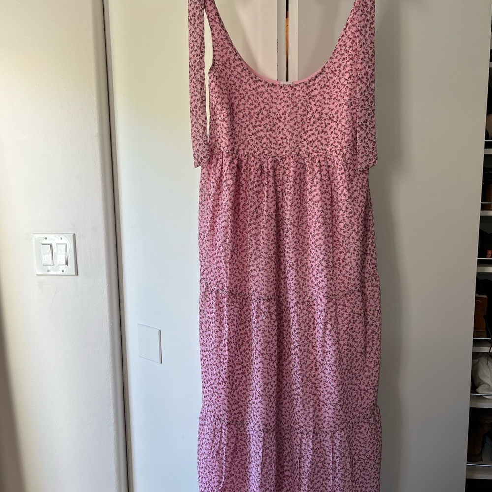 Pregnancy Pink Floral Sleeveless Dress